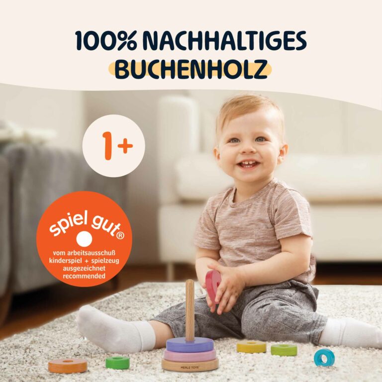 5-tlg. Ringwurf Spiel Set - Bunte Becher & Ringe Für Kinder Motorik