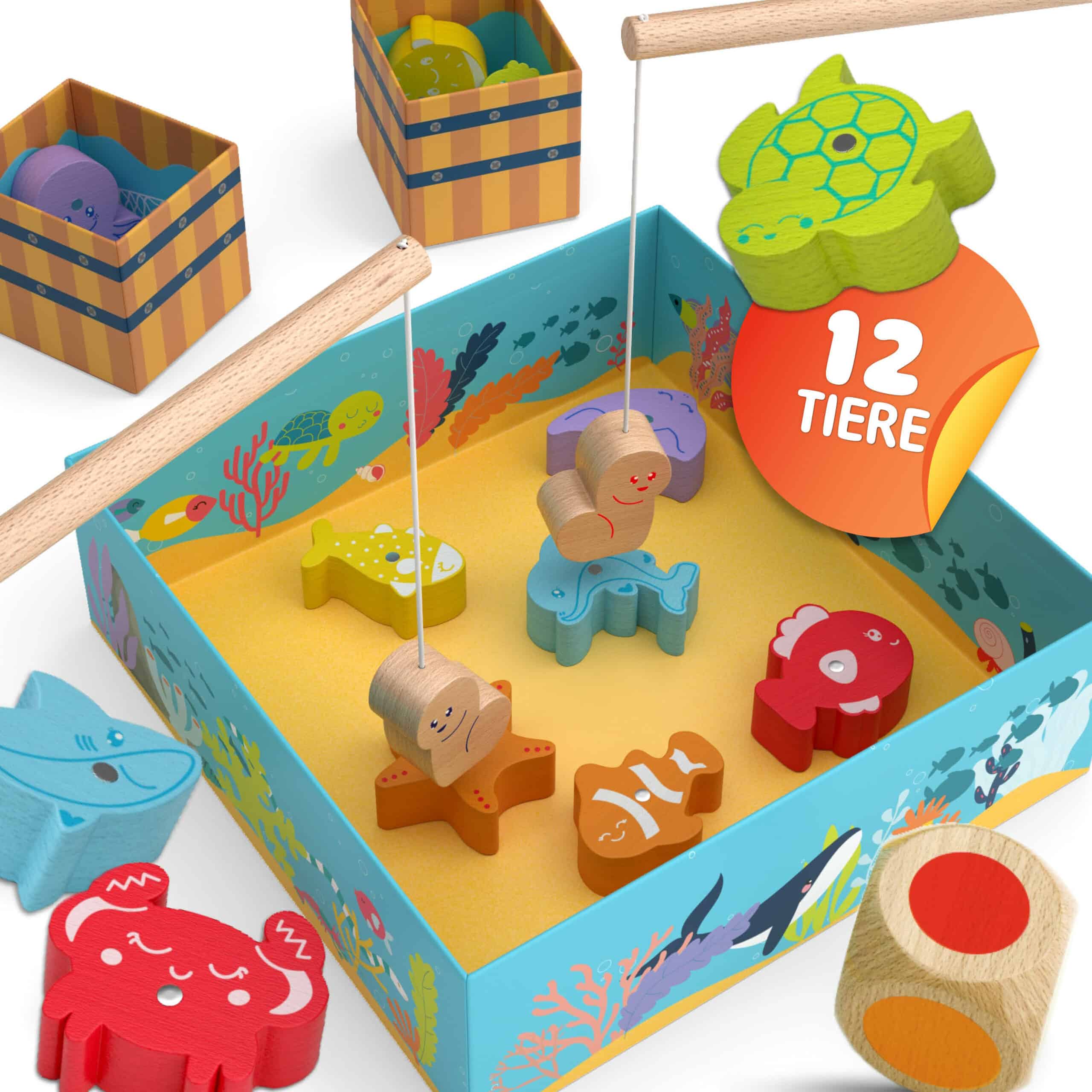 spielzeug für fische MERLE TOYS® Spiel: Fische angeln – FSC-Holz & „spiel gut“-ausgezeichnet
