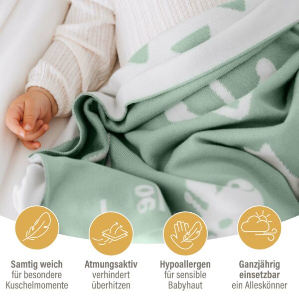Cotton baby blanket (GOTS & OEKO-TEX certified), green