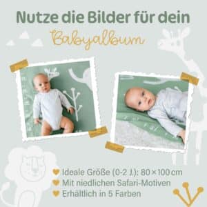 Merle Toys - Babydecke aus Baumwolle, Geschenk für Neugeborene, Babydecke Grün, Krabbeldecke für Babys4.jpg