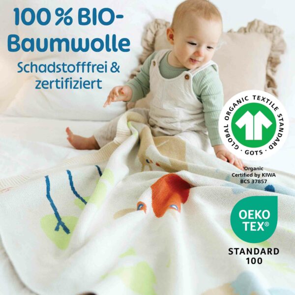Baumwoll Babydecke - 3D Applikationen