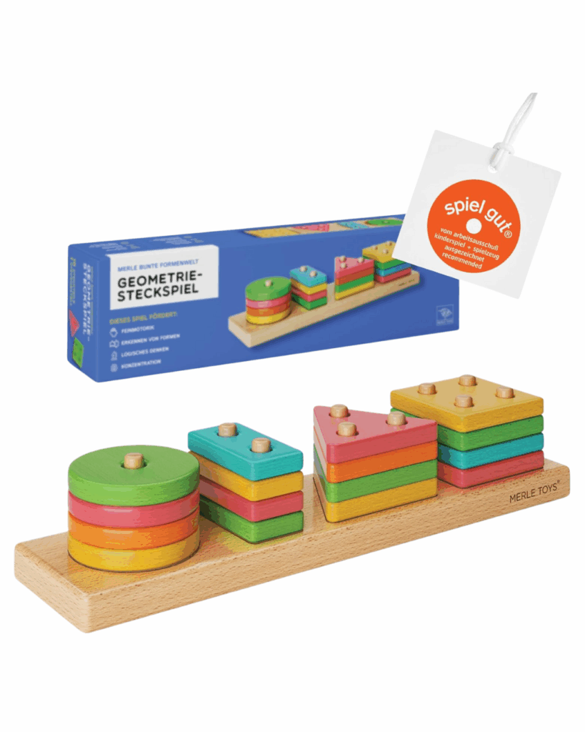 Farbiges Geometrie-Steckspiel aus Holz – motorikfördernde Geschenke für 1-Jährige und kreative Geschenkideen für Kleinkinder, perfekt als Weihnachtsgeschenke für 1 jährige.