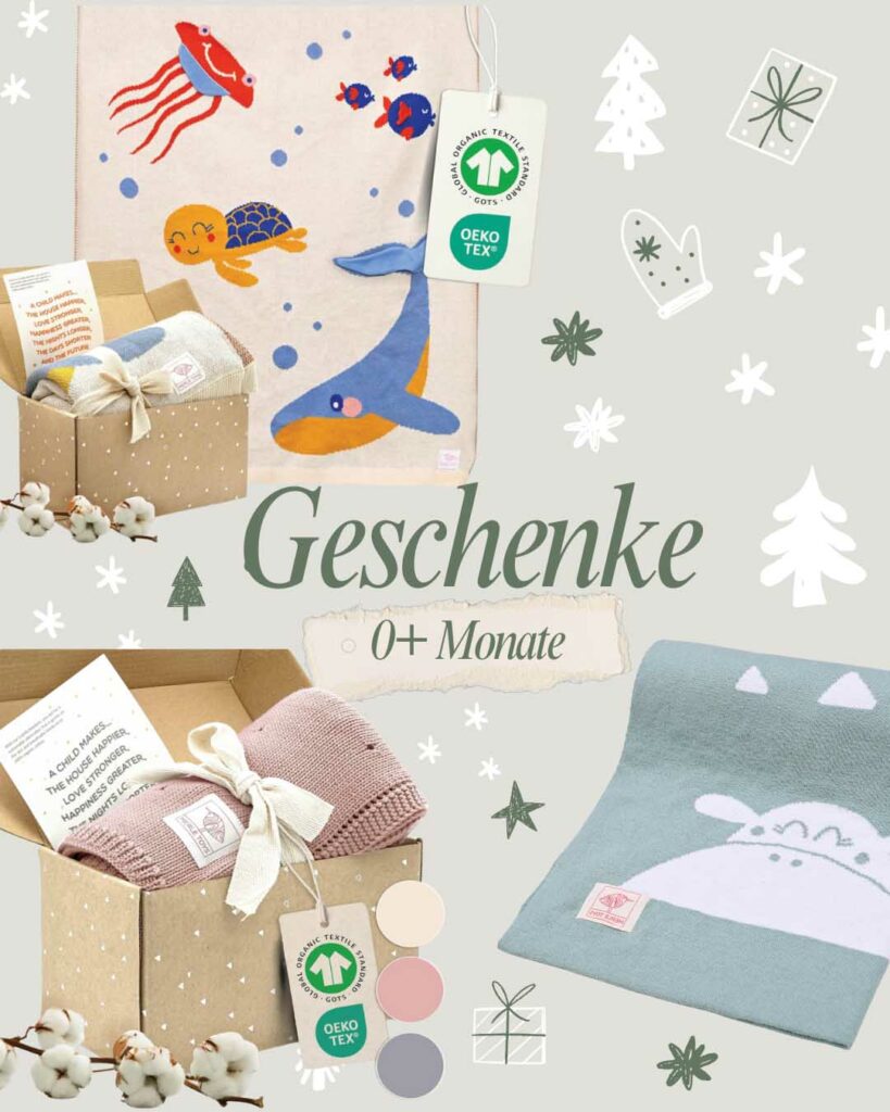 Merle Toys Nikolaus Geschenke 2025: Babydecke als Geschenkidee zu Nikolaus für Babys ab 0+ Monate, liebevolles Nikolausgeschenk aus zertifizierten Materialien.