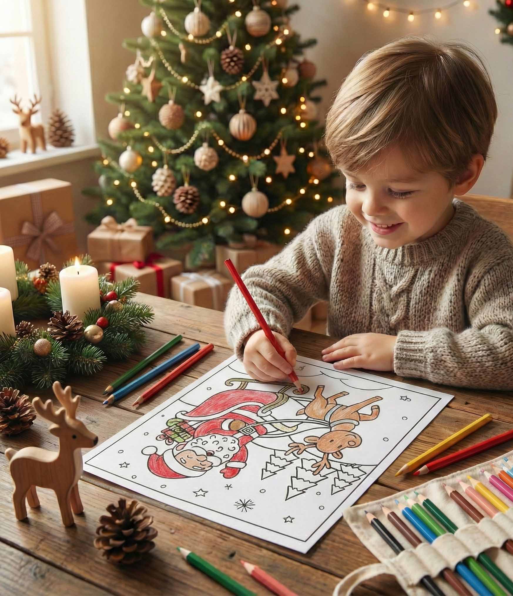 Ausmalbild Weihnachten - kostenlos herunterladen