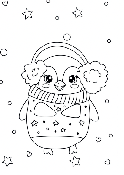 Ausmalbild Weihnachten mit Pinguin im Winterpulli – ein süßes Ausmalbild Winter Weihnachten für Kinder. Ideal als Ausmalbilder zu Weihnachten kostenlos drucken und perfekt für alle, die ein kindgerechtes Ausmalbild Weihnacht suchen.